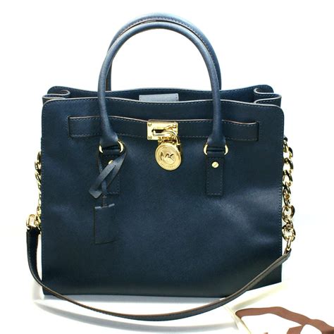 michael kors hamilton bag navy blue